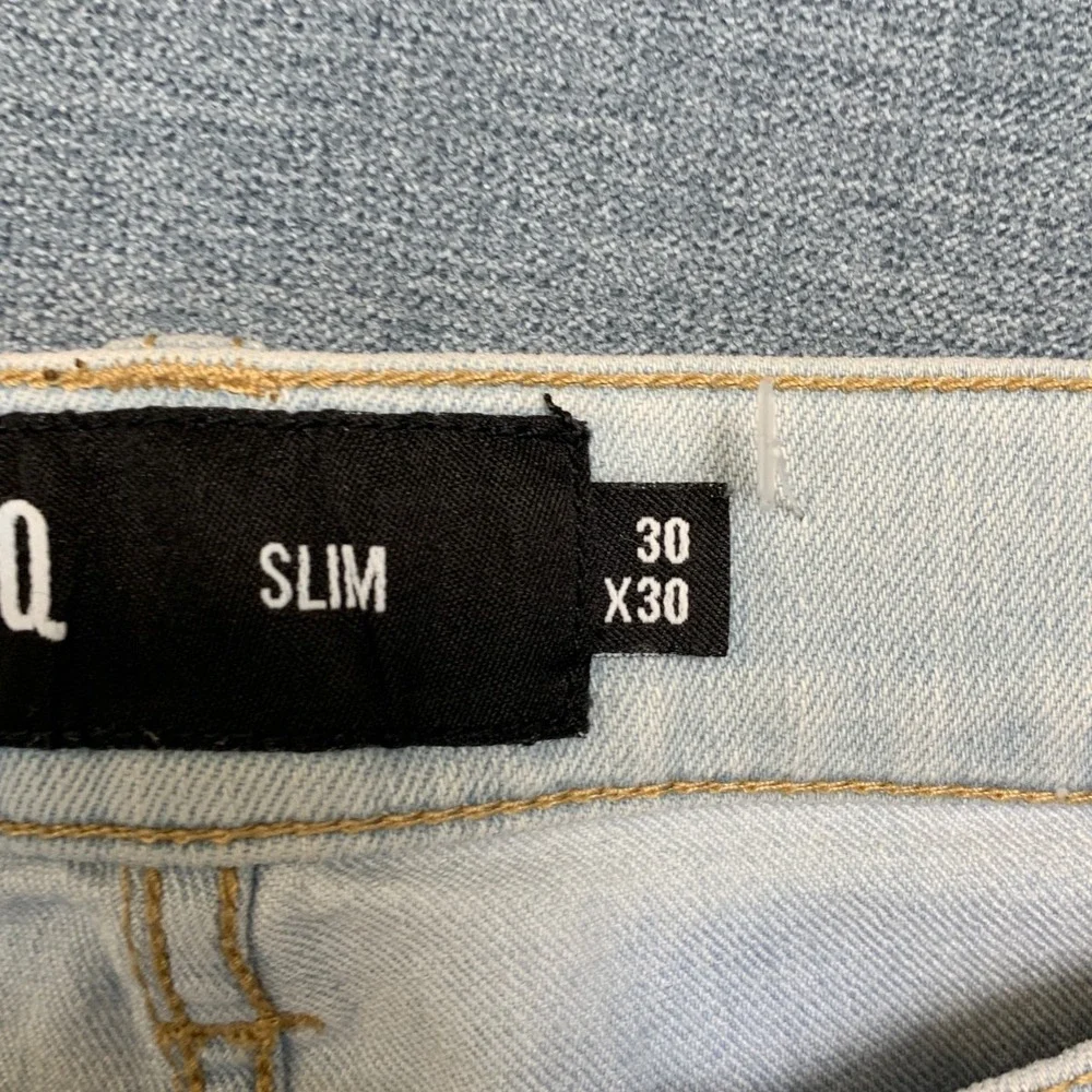 RSQ Jeans Mens 30x30 Blue Denim Cotton Stretch Mid Rise Slim Fit Straight Leg